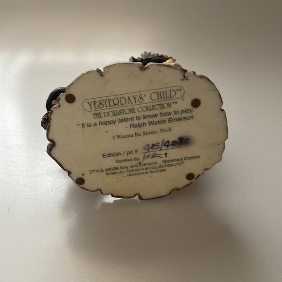 VINTAGE THE DOLLSTONE COLLECTION FIGURINE 1998  AMY & EDMUND 5.5" - Picture 8 of 11